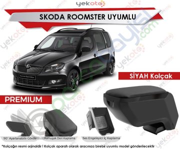Skoda Roomster Uyumlu Siyah Kolçak Kol Dayama Ultra Kaliteli