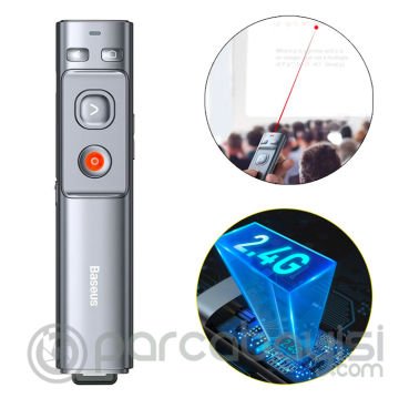 Baseus Projeksiyon Sunum Kırmızı Lazer Şarjlı İşaretçili Uzaktan Kumanda Presenter