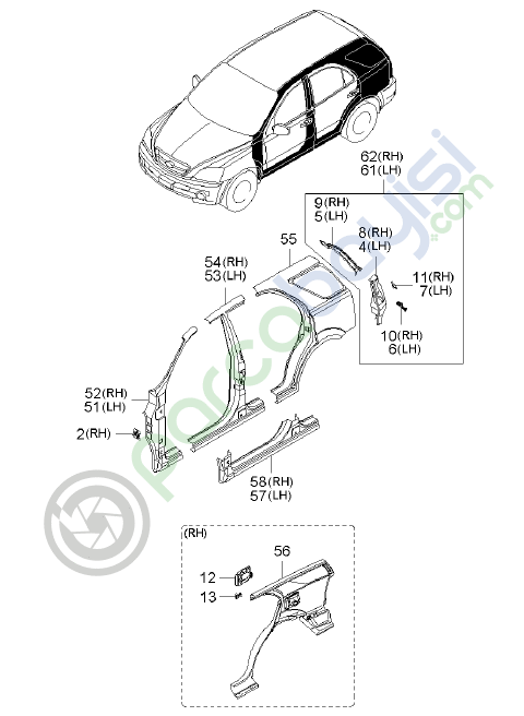 Kia Sorento Arka Çamurluk Sol Orjinal 2002-2006 | 711013E1C1