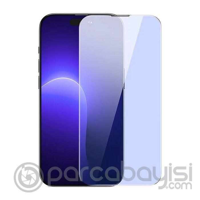 Baseus Crystal 0.3mm Anti-Blue iPhone 14 Pro Full Tempered Ekran Koruyucu 2 Adet Set