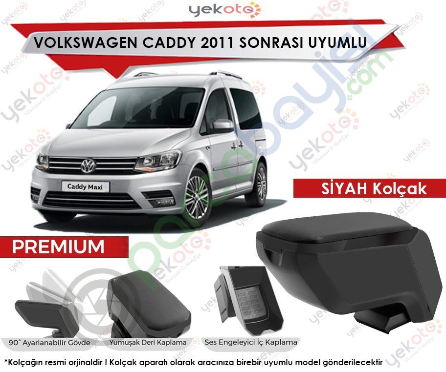 Vw Caddy 2011 Sonrası Uyumlu Siyah Kolçak Kol Dayama Ultra Kaliteli