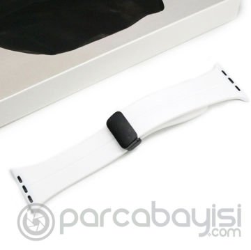 Ally Apple Watch 7-8 41mm 6-5-4 40mm Manyetik Uçlu Silikon Kayış Kordon 3-2-1 38mm
