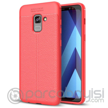 Ally Samsung Galaxy A8 -A8+ Plus 2018 A730 İçin Litchi Tam Koruma Soft Silikon Kılıf