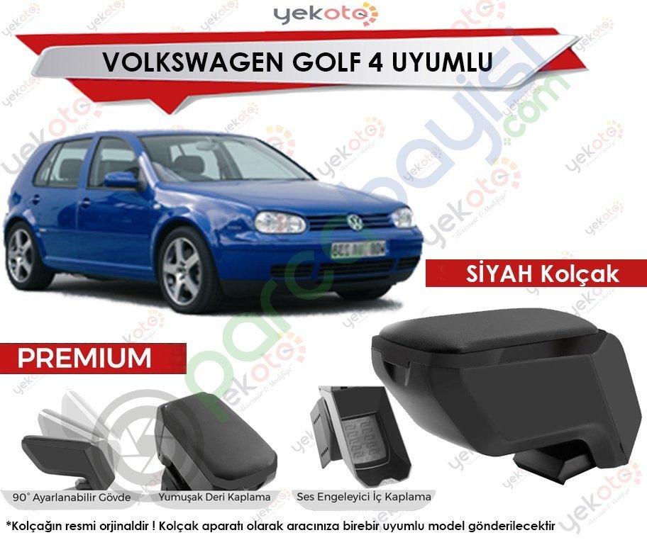 Vw Golf 4 Uyumlu Siyah Kolçak Kol Dayama Ultra Kaliteli