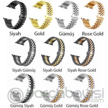 Ally Apple Watch 7-8 45mm 6-5-4 44mm Watch Ultra 49mm Kayış Kordon Paslanmaz Çelik 3-2-1 42mm