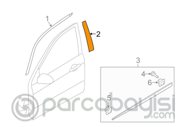 Kia Cerato Ön Kapı Bandı Siyah Direk Sol Orjinal | 863632F001