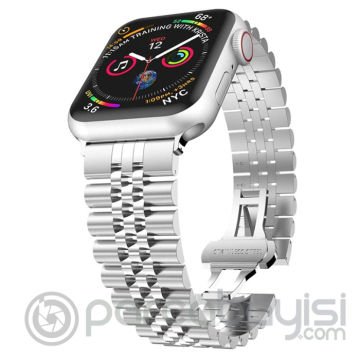 Ally Apple Watch 7-8 41mm 6-5-4 40mm Kayış Kordon Paslanmaz Çelik 3-2-1 38mm