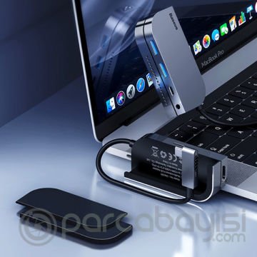 BASEUS Bending Angle No.7 Çok fonksiyonlu 6 Port Type-C Hub (CAHUB-CWJ0G)