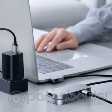 BASEUS Bending Angle No.7 Çok fonksiyonlu 6 Port Type-C Hub (CAHUB-CWJ0G)
