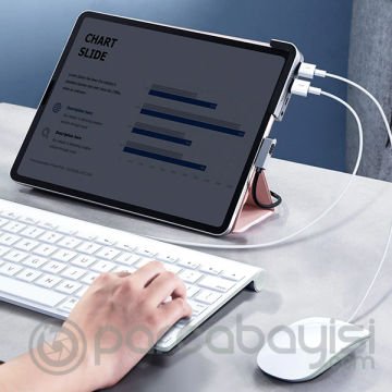 BASEUS Bending Angle No.7 Çok fonksiyonlu 6 Port Type-C Hub (CAHUB-CWJ0G)