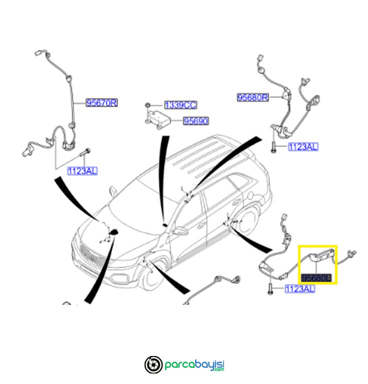 Kia Sportage Abs Sensör Arka Sol Orjinal | 956802Y800
