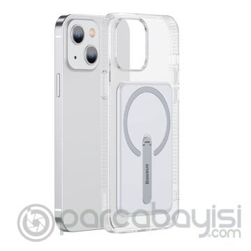 Baseus iPhone 13 6.1inç Manyetik Magsafe Standlı Silikon Kılıf