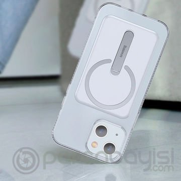 Baseus iPhone 13 6.1inç Manyetik Magsafe Standlı Silikon Kılıf