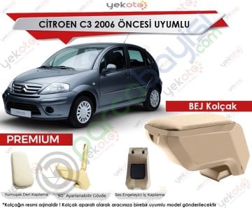 Citroen C3 2006 Öncesi Uyumlu Bej Kolçak Kol Dayama Ultra Kaliteli