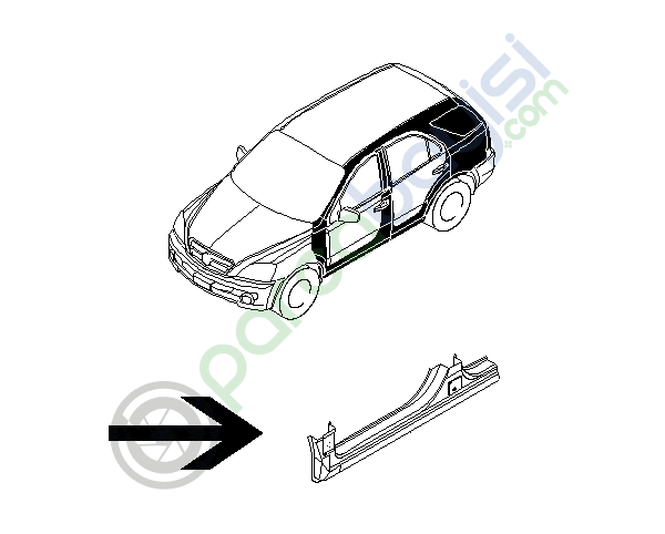 Kia Sorento Marşbiyel Sacı Sağ Orjinal 2002-2008 | 711023E1D1