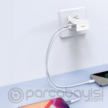 BASEUS PPS Hızlı Şarj Type-C+USB 18W Hızlı Şarj Universal Dönüştürücü Seyahat