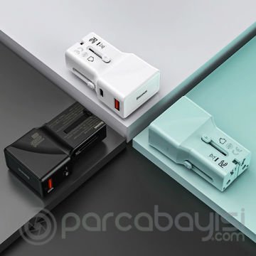 BASEUS PPS Hızlı Şarj Type-C+USB 18W Hızlı Şarj Universal Dönüştürücü Seyahat