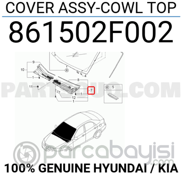 Kia Cerato Motor Üst Bakaliti Sol Orjinal | 861502F002