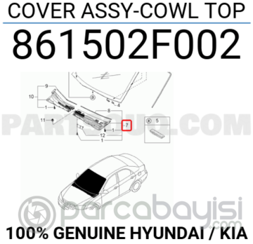 Kia Cerato Motor Üst Bakaliti Sol Orjinal | 861502F002