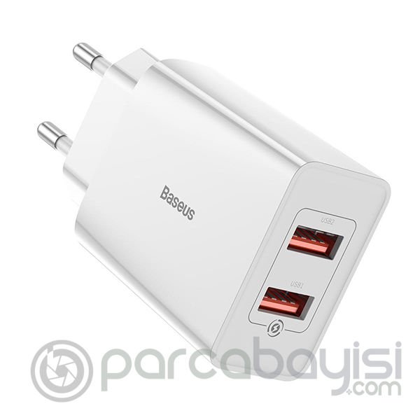 BASEUS Speed Mini Dual USB Çıkışlı 18W Hızlı Şarj Cihazı