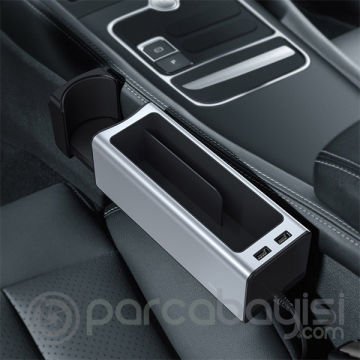 BASEUS Deluxe Metal Dual Usb Araç Koltuk Arası Organizer