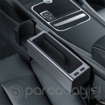 BASEUS Deluxe Metal Dual Usb Araç Koltuk Arası Organizer