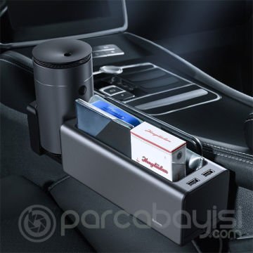 BASEUS Deluxe Metal Dual Usb Araç Koltuk Arası Organizer