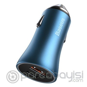 Baseus Golden Contactor Pro 40W USB Type-C Dual Hızlı Araç Şarj Başlık + Type-C to Lightning iPhone