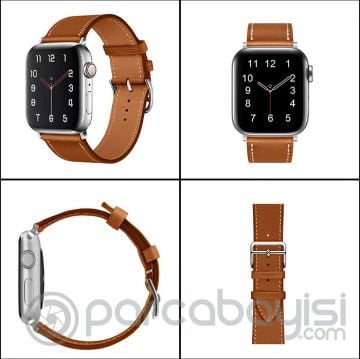 Ally Apple Watch 7-8 45mm 6-5-4 44mm Watch Ultra 49mm Single Coil Deri Kayış Kordon 3-2-1 42mm