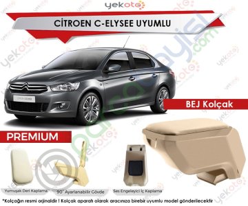 Citroen C-Elysee Uyumlu Bej Kolçak Kol Dayama Ultra Kaliteli