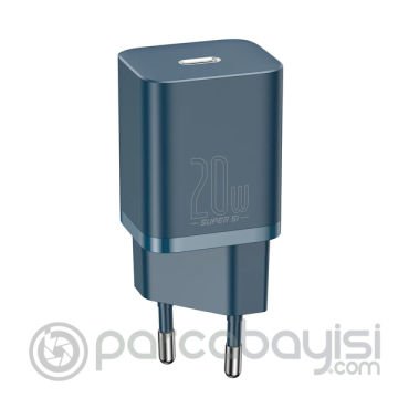 Baseus Super Si 1C 20W Hızlı Şarj Adaptörü + Type-C to Lightning iPhone 1m Şarj Kablosu