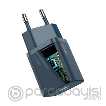 Baseus Super Si 1C 20W Hızlı Şarj Adaptörü + Type-C to Lightning iPhone 1m Şarj Kablosu