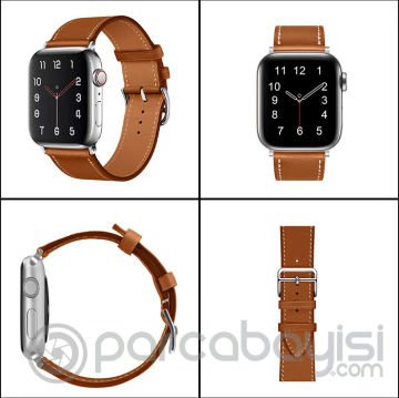 Ally Apple Watch 7-8 41mm 6-5-4 40mm Single Coil Deri Kayış Kordon 3-2-1 38mm