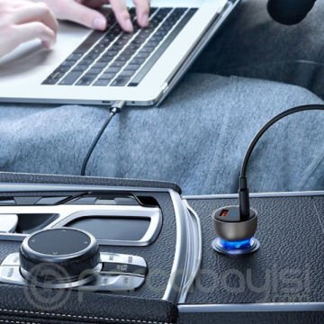 BASEUS QC+PPS 65W Dual Usb Hızlı Araç Şarj 1m Type-C Kablo100W(20V-5A)]Dijital Göstergeli