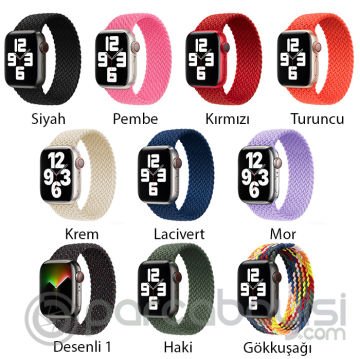 Ally Apple Watch 7-8 41mm 6-5-4 40mm Single loop Plastik Kayış Kordon 3-2-1 38mm