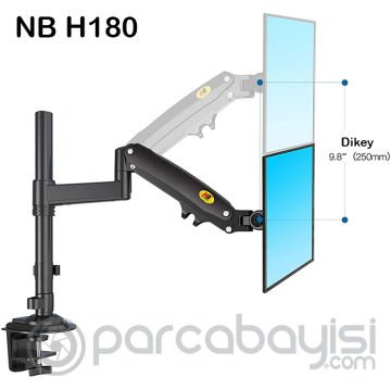 NB H180 Ergonomik Ayarlanabilir Çift Kol Amortisörlü Monitör Standı - Tutucu 22''-32''