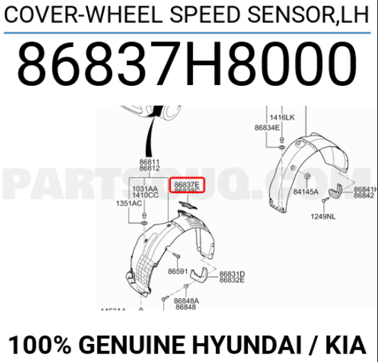 Kia Rio Hız Sensörü Kapağı Sol Orjinal | 86837H8000