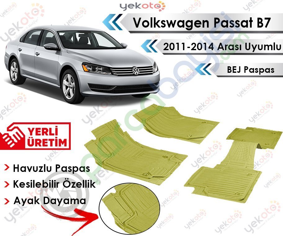 2014 Arası Uyumlu Havuzlu Kesilebilir Üniversal Bej Paspas