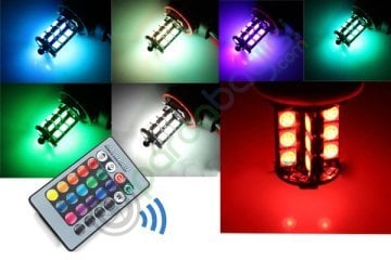 H11 Rgb 7 Renk Uzaktan Kumandalı Çakarlı 27Led Sis Ve Gündüz Farı 2 Adet