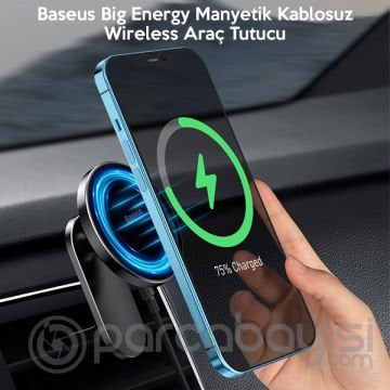 Baseus Big Energy Manyetik Kablosuz Wireless Araç Tutucu