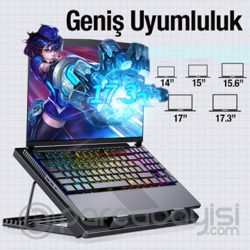 ALLY MC CR105 17 İnç Masaüstü 2000RPM Soğutucu Laptop Standı