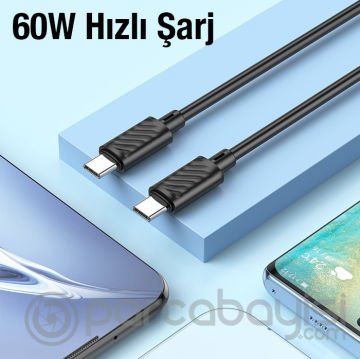 HOCO X88 60W Type-C to Type-C Ultra Hızlı Data ve Şarj Kablosu 1mt
