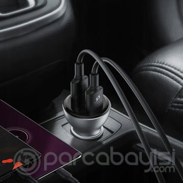Baseus 45W Hızlı Araç Şarj Dijital gösterge Dual Usb Hızlı Araç Şarj