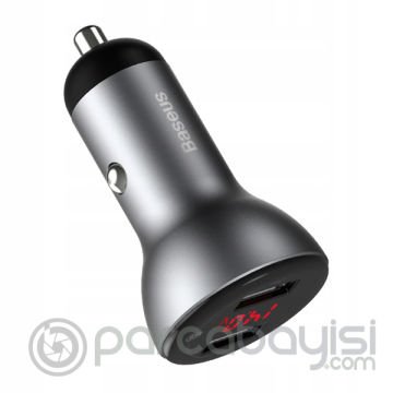 Baseus 45W Hızlı Araç Şarj Dijital gösterge Dual Usb Hızlı Araç Şarj
