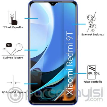 ALLY Xiaomi Redmi 9T Tempered Kırılmaz Cam Ekran Koruyucu