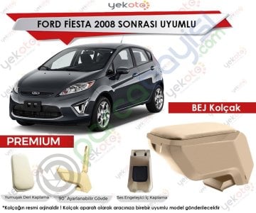 Ford Fiesta 2008 Sonrası Uyumlu Bej Kolçak Kol Dayama Ultra Kaliteli