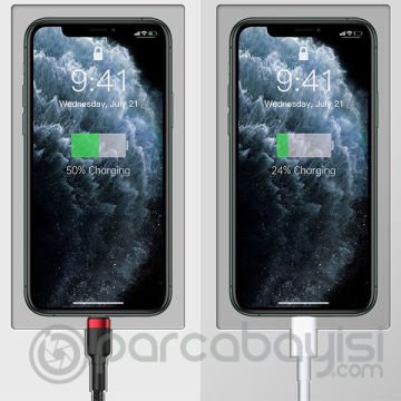 Baseus Cafule 2in1 Type C PD,Hızlı Şarj+iPhone Hızlı USB Şarj Kablosu