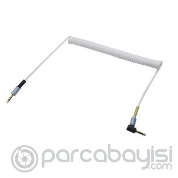 Ally Spiral Eğik Başlı Araç Ses Aktarım Kablosu Aux Kablo 1mm