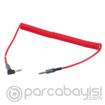 Ally Spiral Eğik Başlı Araç Ses Aktarım Kablosu Aux Kablo 1mm
