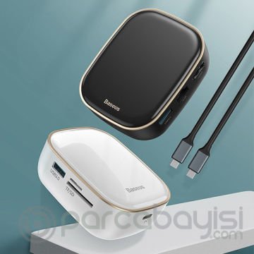 Baseus 6in1 USB Type C Çok Fonksiyonlu HUB, B 3.0,RJ45,HDMI,SD,micro SD)  60W